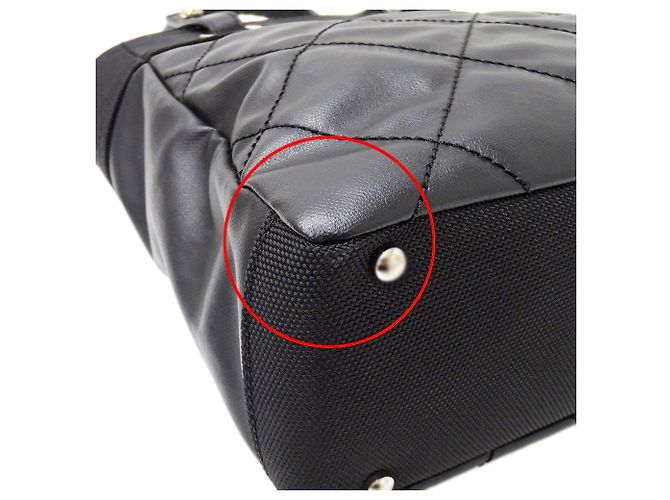 Bolso Tote Chanel de lona recubierta negra - vista 11