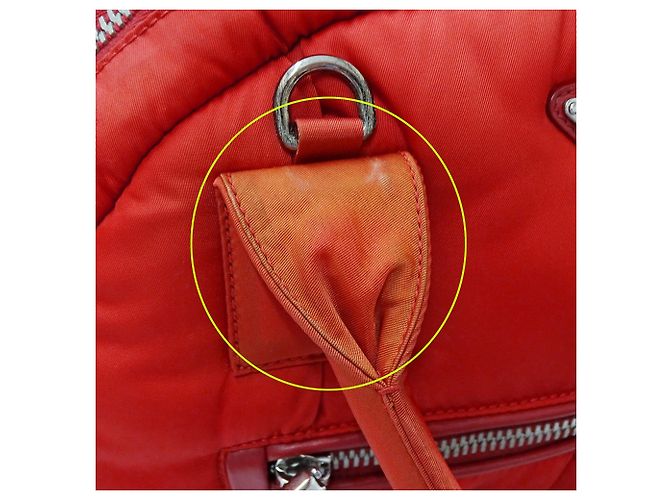 Borsa a mano Prada in nylon rosso - vista 11