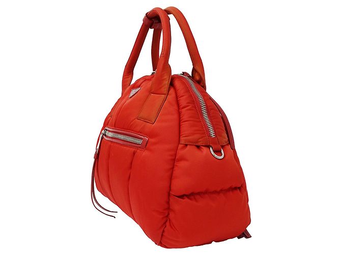 Borsa a mano Prada in nylon rosso - vista 4