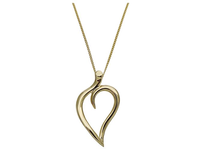 Autre Marque Tiffany & Co. Open Leaf Heart Halskette aus Gelbgold - Ansicht 2