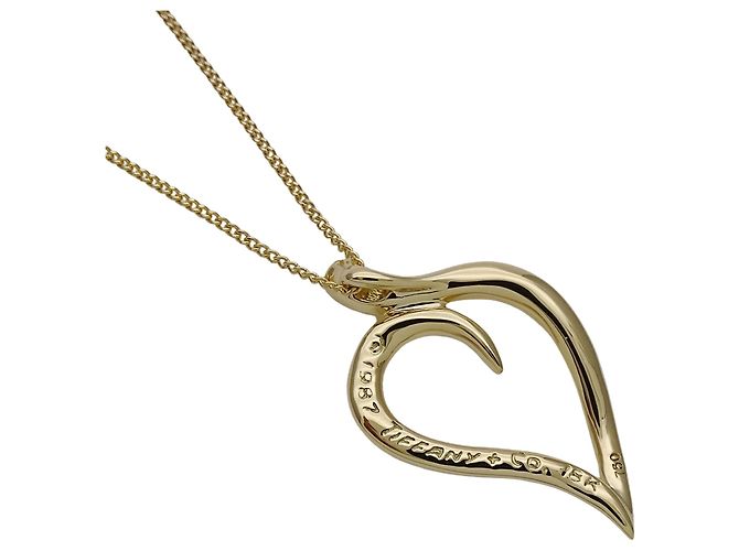 Autre Marque Tiffany & Co. Open Leaf Heart Halskette aus Gelbgold - Ansicht 4