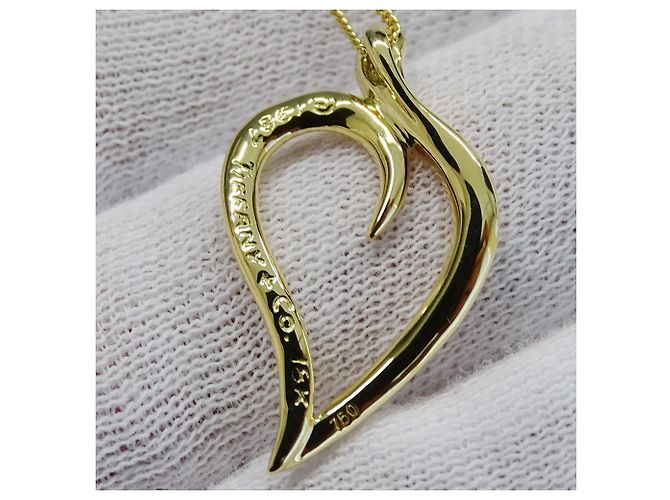 Autre Marque Tiffany & Co. Open Leaf Heart Halskette aus Gelbgold - Ansicht 8