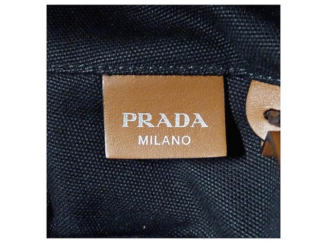 Tote Bolsa Prada em lona preta - vista 6