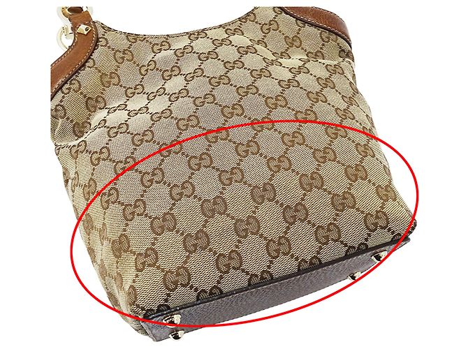 Borsa Gucci in tela GG Beige/Brown - vista 10