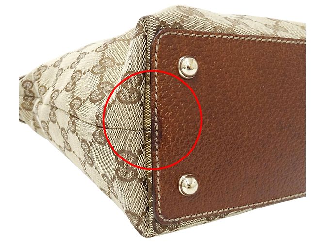 Borsa Gucci in tela GG Beige/Brown - vista 11