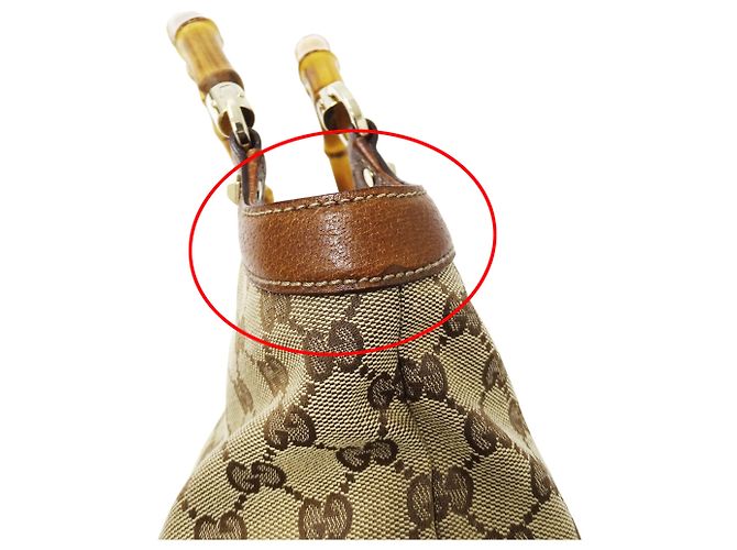 Borsa Gucci in tela GG Beige/Brown - vista 12