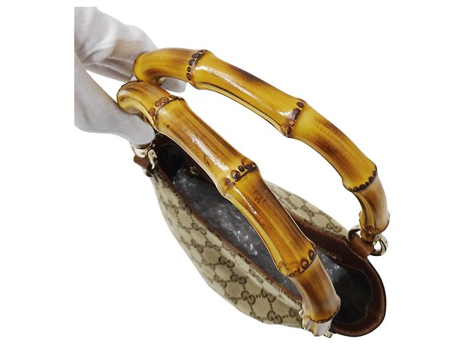 Borsa Gucci in tela GG Beige/Brown - vista 13