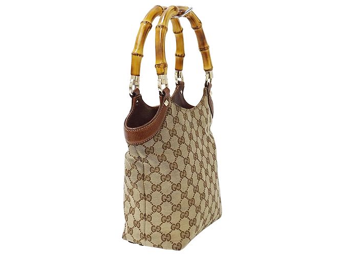 Borsa Gucci in tela GG Beige/Brown - vista 4