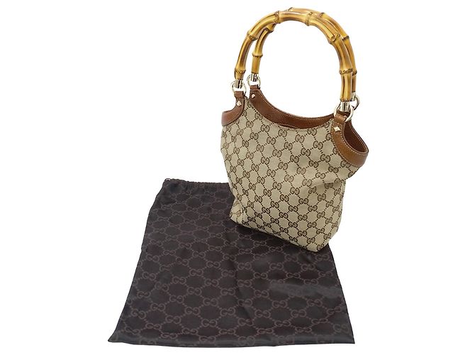 Borsa Gucci in tela GG Beige/Brown - vista 7