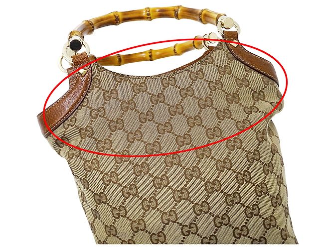 Borsa Gucci in tela GG Beige/Brown - vista 8