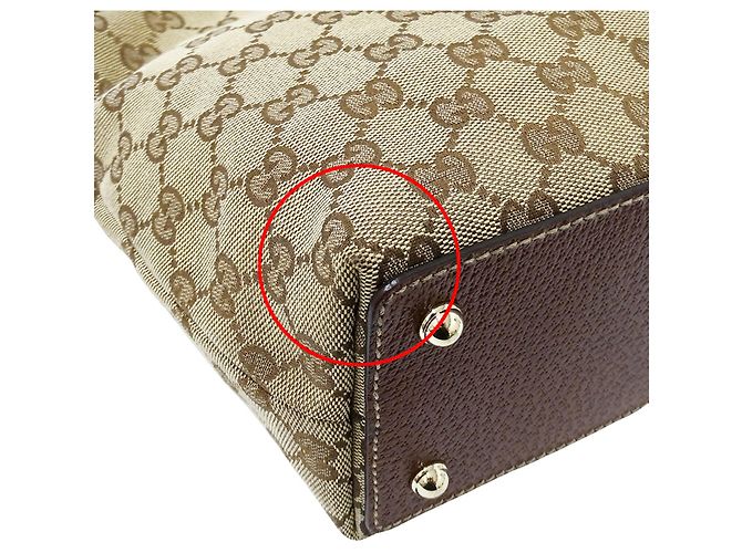 Borsa Gucci in tela GG Beige/Brown - vista 9