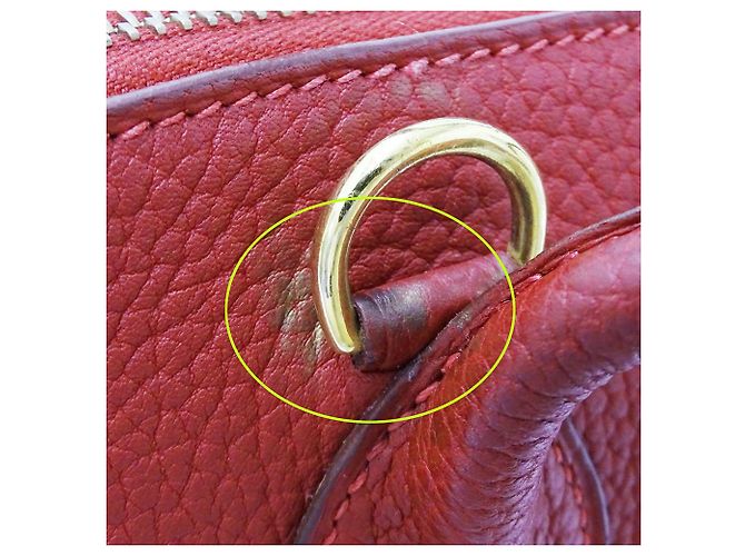 Hermès Borsa Hermes Bolide 35 in pelle Togo rossa - vista 13