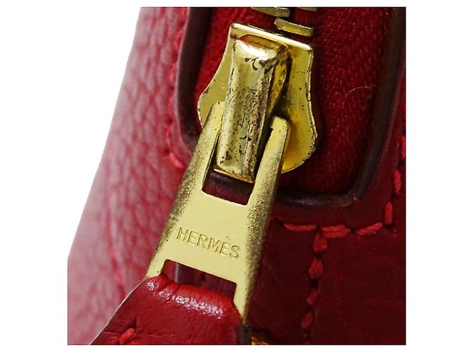 Hermès Borsa Hermes Bolide 35 in pelle Togo rossa - vista 14
