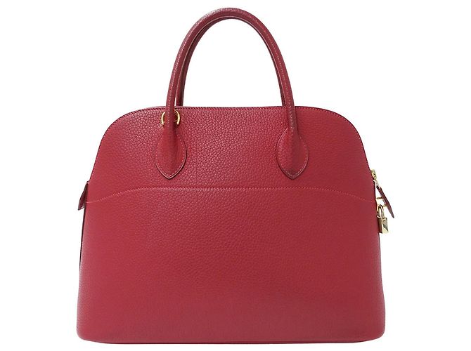 Hermès Borsa Hermes Bolide 35 in pelle Togo rossa - vista 2