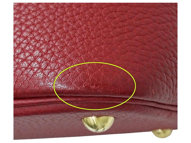 Hermès Borsa Hermes Bolide 35 in pelle Togo rossa - vista 9