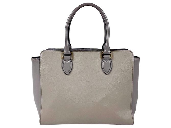 Borsa a mano Prada in pelle Greige - vista 3