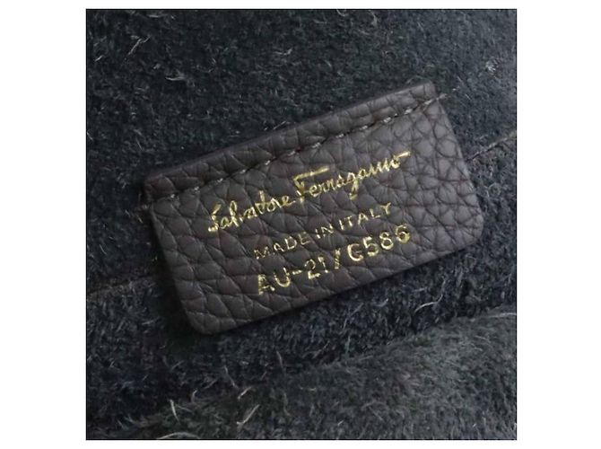 Gancini Borsa a tracolla in pelle grigia Salvatore Ferragamo - vista 15