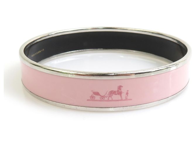 Hermès Hermes Pink and Silver Bangle Bracelet - view 2