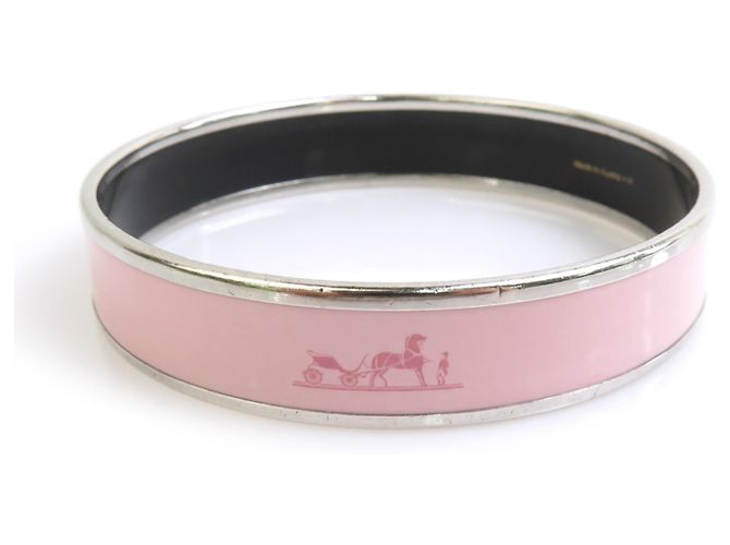Hermès Hermes Pink and Silver Bangle Bracelet - view 3