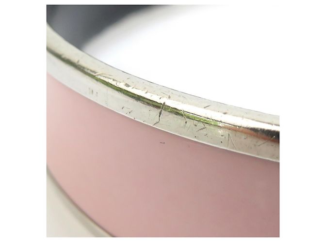 Hermès Hermes Pink and Silver Bangle Bracelet - view 5