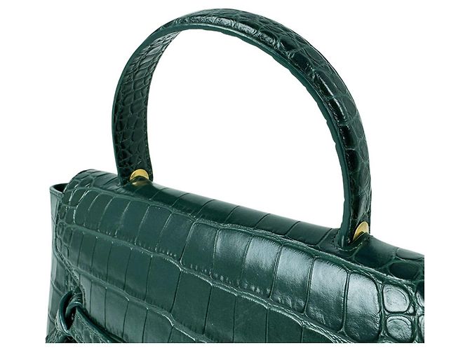 Céline Borsa a mano Celine in pelle goffrata verde - vista 10