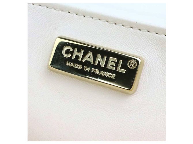 Bolsa de mão Chanel em couro e pele Off-White - vista 15
