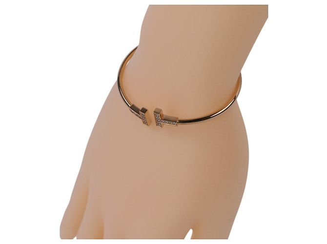 Autre Marque Bracciale a catena Tiffany T con diamante in oro 18K - vista 8