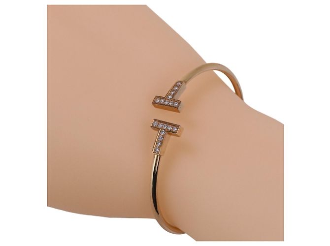 Autre Marque Bracciale a catena Tiffany T con diamante in oro 18K - vista 9