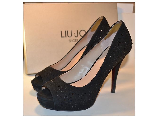 Liu.Jo Liu Jo Schwarze Wildleder-Pumps mit Strass-Applikationen - Ansicht 2