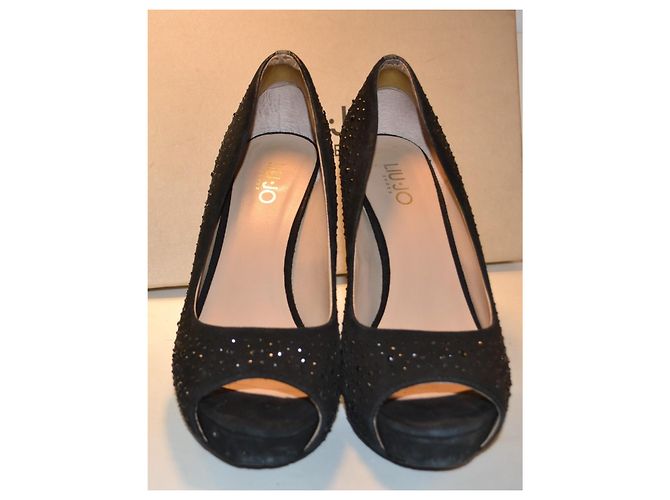 Liu.Jo Liu Jo Schwarze Wildleder-Pumps mit Strass-Applikationen - Ansicht 3