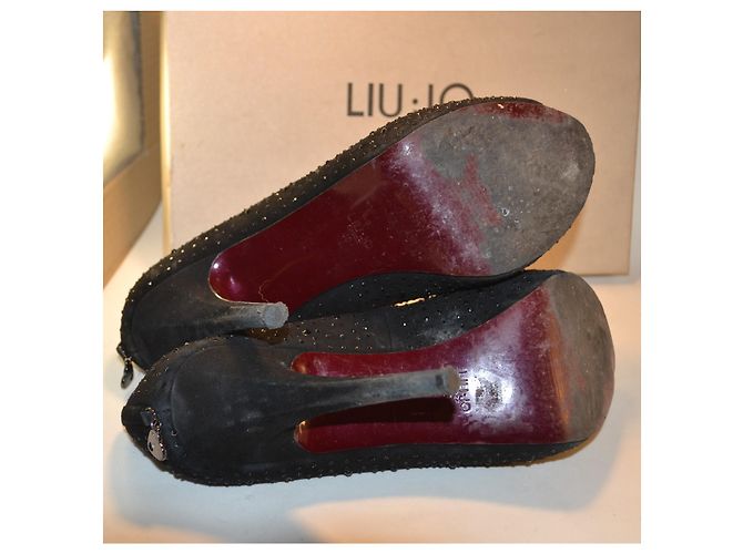 Liu.Jo Liu Jo Schwarze Wildleder-Pumps mit Strass-Applikationen - Ansicht 5