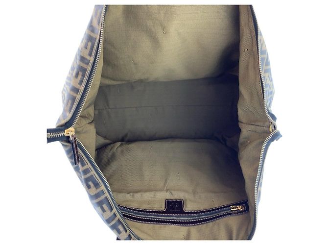 Fendi Zucca Canvas Leather Tote Bag - view 6