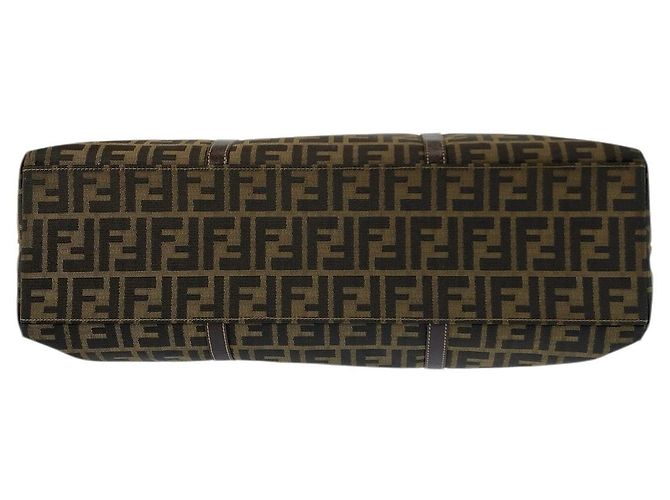 Fendi Zucca Canvas Leather Tote Bag - view 7