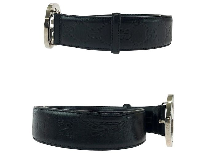 Cinturón de cuero GucciSima Interlocking GUCCI - vista 3