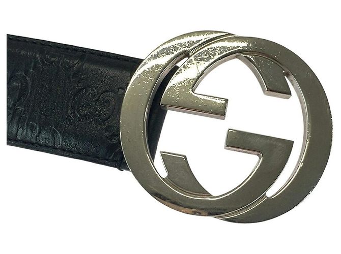 Cinturón de cuero GucciSima Interlocking GUCCI - vista 7