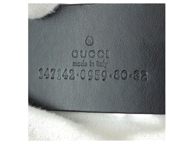 Cinturón de cuero GUCCI con estampado GG y banda Web - vista 7