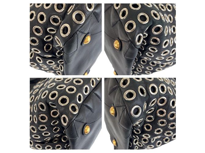 Sac cabas Miu Miu Biker en cuir perforé - vue 3