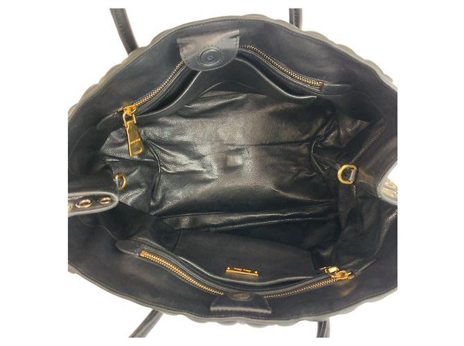Sac cabas Miu Miu Biker en cuir perforé - vue 9