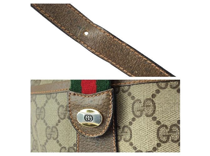 BORSA A TRACCOLLA GUCCI OLD GUCCI SHERRY LINE GG SUPREME CANVAS - vista 6