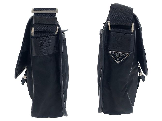 Borsa a tracolla PRADA in Tessuto con placca logo triangolare - vista 8