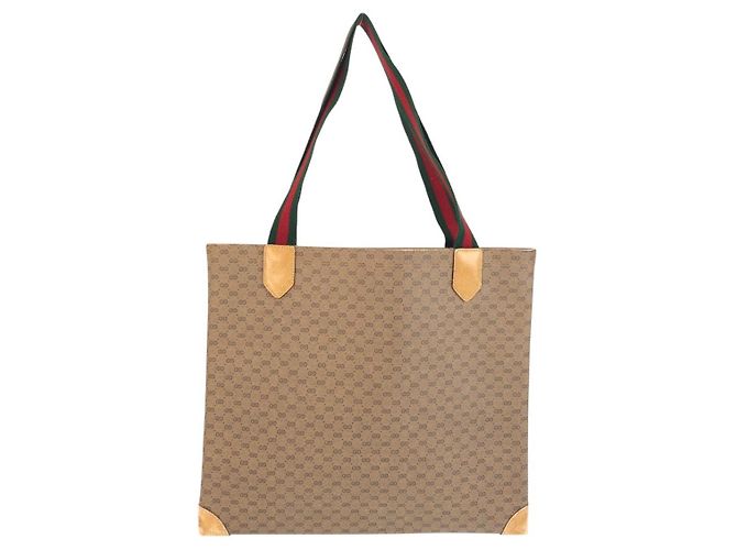 Borsa Tote GUCCI Vintage Sherry Line MicroGG GG Supreme Canvas - vista 2