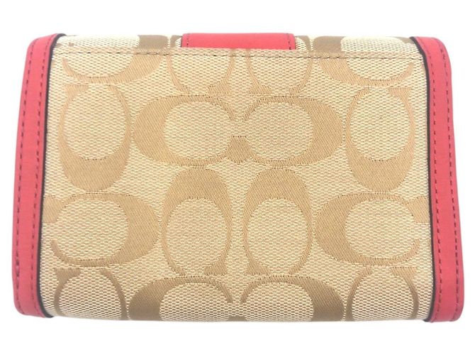 Portafoglio bi-fold in pelle e tela Signature COACH - vista 2