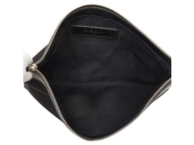 Borsa a pochette Balenciaga Navy Clip in tela e pelle - vista 6