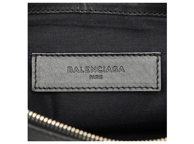 Borsa a pochette Balenciaga Navy Clip in tela e pelle - vista 7