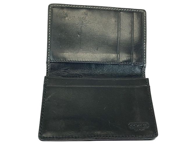 COACH Signature Canvas Leather Card Case - view 10