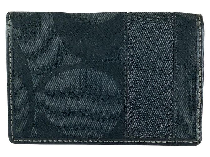 COACH Signature Canvas Leather Card Case - view 2