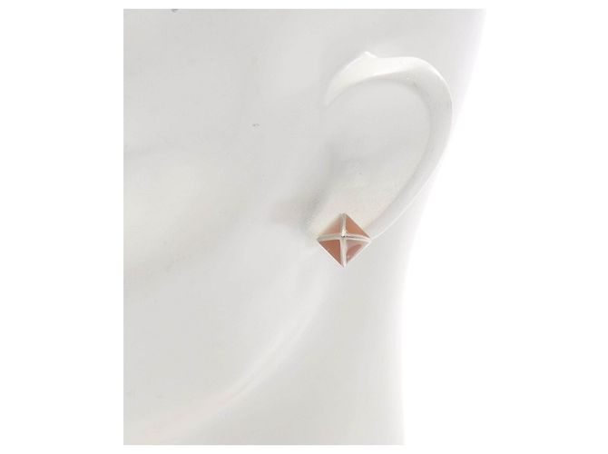Hermès Pendientes Hermes Medor GuaiNe PM en acero inoxidable y Swift - vista 5
