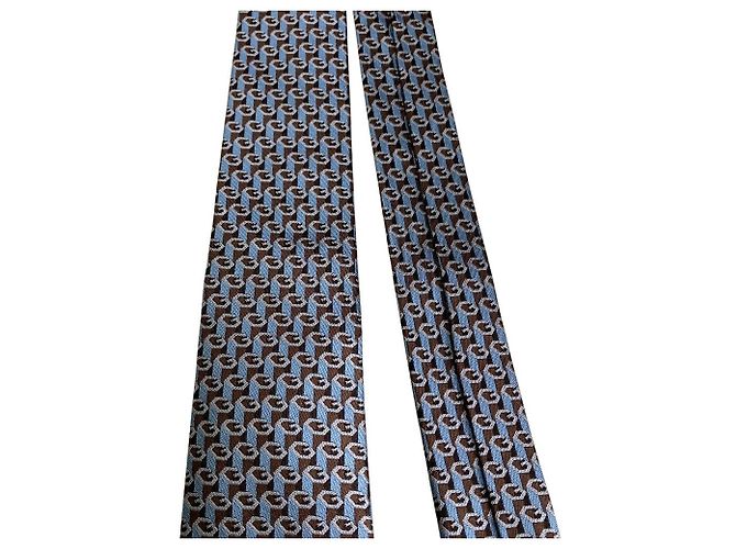 Gravata de seda jacquard Gucci G Logo - vista 4