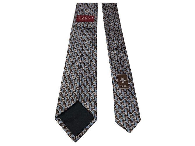 Gravata de seda jacquard Gucci G Logo - vista 5