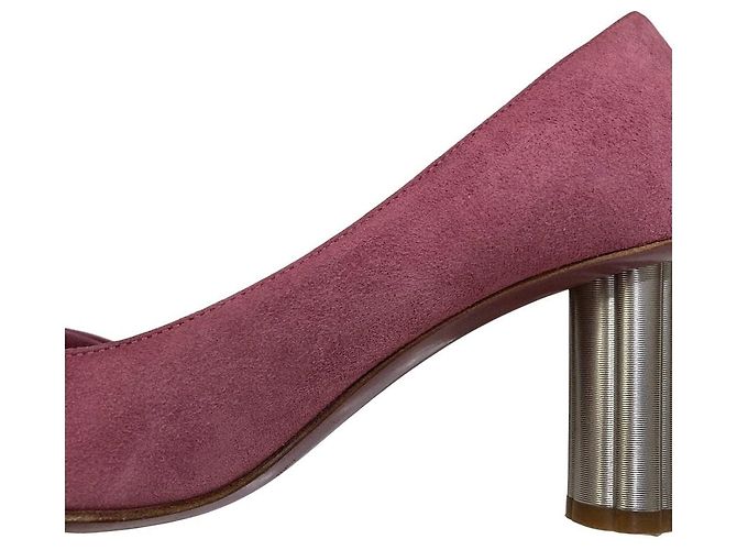 Décolleté a punta in camoscio con nastro Salvatore Ferragamo - vista 8
